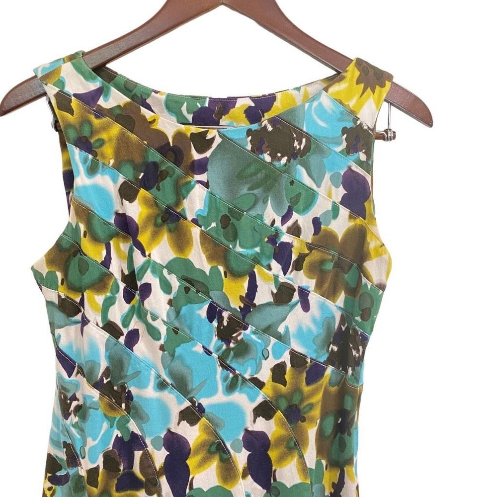 Connected Apparel Floral Work Dress Watercolor Career Feminine Pleats size 6 Pro - Picture 2 of 9